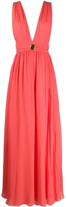 Fausto Puglisi Sleeveless Pleated Gown