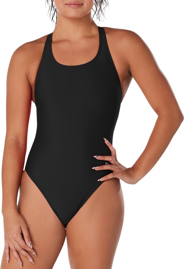 Speedo Women's Eco Solid Super Pro Swimsuit, Size 20, Black