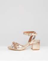 Thumbnail for your product : New Look Metallic Bow Front Block Heel