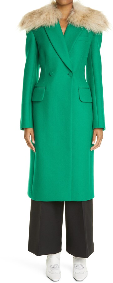 emerald green wool coat