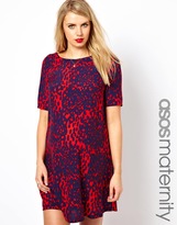 Thumbnail for your product : ASOS Maternity Shift Dress in Animal Print
