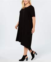 Thumbnail for your product : Eileen Fisher Plus Size Stretch Jersey Asymmetrical Knit Dress
