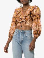 Thumbnail for your product : Zimmermann Suraya print cotton crop top