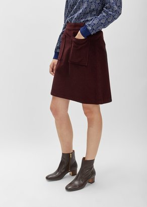 A.P.C. Solene Corduroy Skirt Bordeaux Size: FR 34