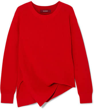 Sies Marjan Fern Pickup Asymmetric Cotton Sweater - Crimson