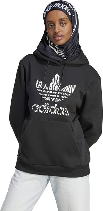 adidas Zebra Animal Print Infill Hoodie (Black) Women's Clothing - ShopStyle