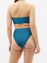 Thumbnail for your product : JADE SWIM Ava Gathered Bandeau Bikini Top - Dark Green