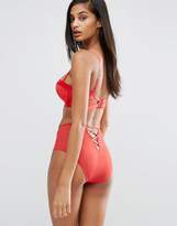 Thumbnail for your product : Wolfwhistle Wolf & Whistle B-G Cup Red Satin Cut Out Front Bra