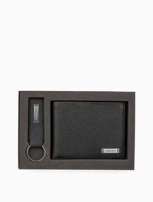 Calvin Klein pebble leather wallet + keyring gift box