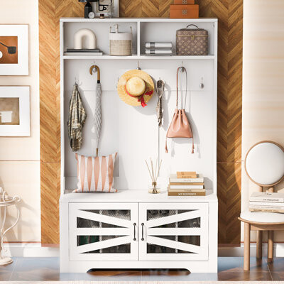 Hall Tree 43.33" Wide With Bench And Storage