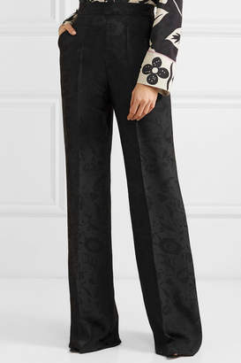 Etro Silk-jacquard Wide-leg Pants - Black