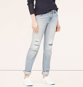 Thumbnail for your product : LOFT Tall Relaxed Straight Leg Jeans in Destructed Heavenly Blue Wash