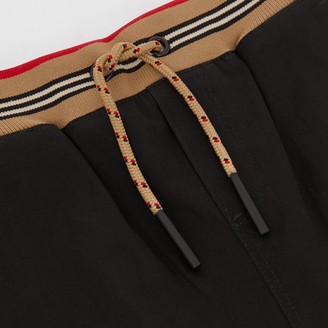 Burberry Childrens Icon Stripe Detail Cotton Twill Shorts