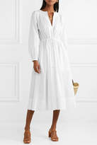 Thumbnail for your product : Ulla Johnson Judithe Embroidered Cotton-poplin Midi Dress - White