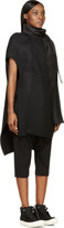 Thumbnail for your product : Rick Owens Black Wool Mantle Silk Wrap Collar Cape