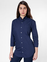 Thumbnail for your product : American Apparel Unisex Washed Poplin Long Sleeve Button-Down with Pocket