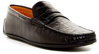 Donald J Pliner Igor Penny Croco Printed Leather Moccasin Loafer