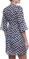 Thumbnail for your product : Milly Ava Zigzag Tunic Coverup, Blue/White