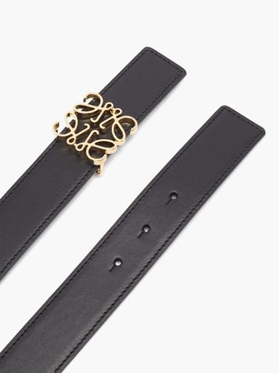 Loewe Anagram-buckle Reversible Leather Belt - Black