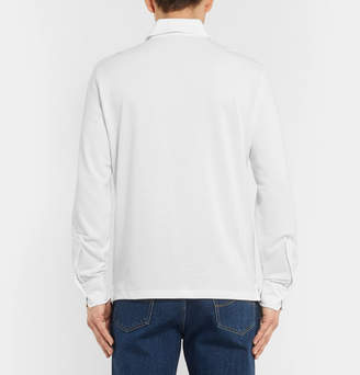 Isaia Cutaway-Collar Cotton-Pique Shirt