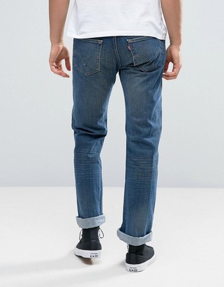 Reclaimed Vintage Revived X Romeo & Juliet Levi 501 Jeans In Blue With Patches