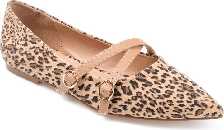 Leopard Strap Ballet Flats | ShopStyle
