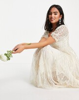 Thumbnail for your product : Needle & Thread Bridal midaxi dress in ivory with silver gingham embellishment