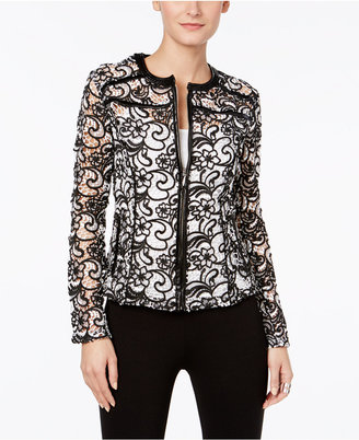 INC International Concepts Embroidered Sheer Lace Jacket, Only at Macy's