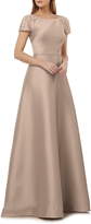 Thumbnail for your product : Kay Unger Embellished Sleeve Stretch Mikado Gown