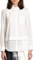 Thumbnail for your product : Vince Double-Tiered Cotton/Silk Shirt