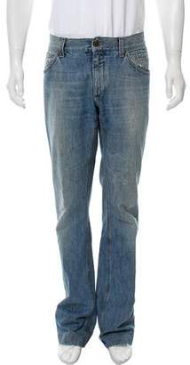 Dolce & Gabbana Distressed Straight-Leg Jeans