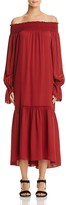Thumbnail for your product : Theory Belinsie Off-The-Shoulder Silk Midi Dress