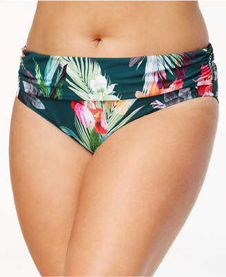 La Blanca Plus Size Beyond the Jungle Printed Tummy-Control Foldover Bikini Bottoms