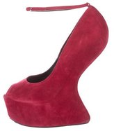 Thumbnail for your product : Giuseppe Zanotti Suede Heel-Less Wedges