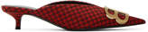 Thumbnail for your product : Balenciaga Red Houndstooth BB Mules