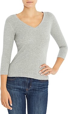 Three Dots Womens Kd1582 Jersey Colette S/S V-Neck