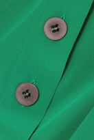 Thumbnail for your product : Cefinn Aurora Button And Tie-detailed Woven Midi Dress - Emerald