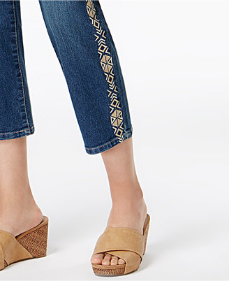 Style&Co. Style & Co Embroidered Slim-Leg Jeans, Created for Macy's