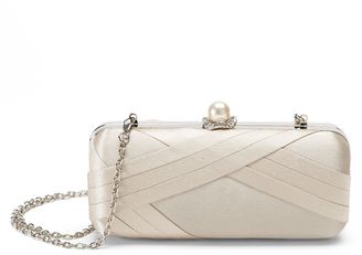 Lenore by La Regale Pleated Satin Minaudiere Clutch