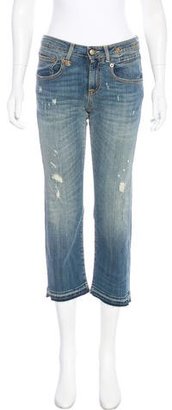 R 13 Distressed Mid-Rise Jeans