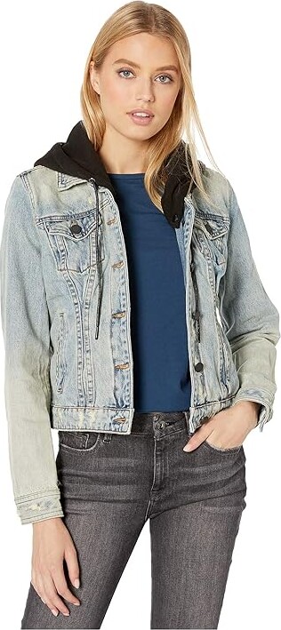 Blank NYC Denim Jacket with Hood in Casual Encounter (Casual Encounter)  Women's Coat - ShopStyle