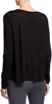 Thumbnail for your product : XCVI Kalvin V-Neck Long-Sleeve Satin-Front Tee