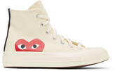 Thumbnail for your product : Comme des Garçons PLAY Beige Converse Edition Half Heart Chuck 70 High Sneakers