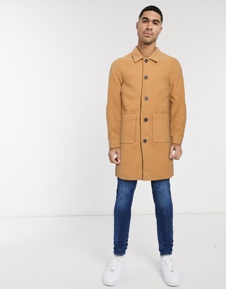 Jack and Jones faux-wool overcoat jacket - ShopStyle Raincoats & Trench  Coats