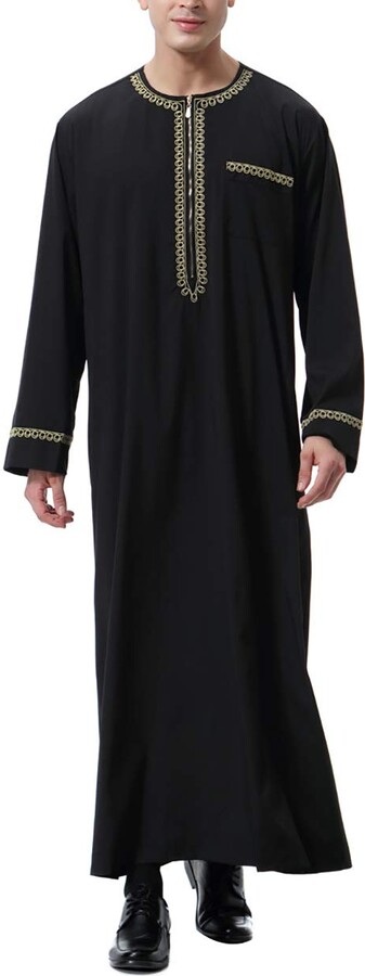 Kruihan Mens Muslim Clothing Arab Robe 