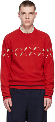 Stefan Cooke Red Slashes Sweater