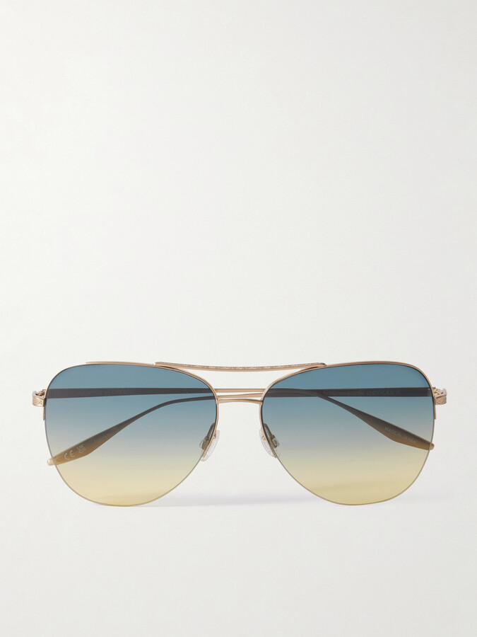 Barton Perreira Chevalier Aviator-style Gold-tone Sunglasses - One size