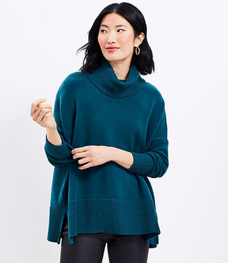 LOFT Petite Turtleneck Poncho Sweater