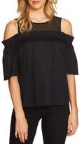 Thumbnail for your product : CeCe Chiffon Yoke Cold Shoulder Top