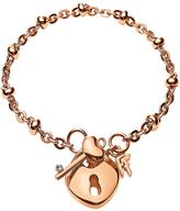Thumbnail for your product : Folli Follie Key and Padlock Rose Gold Plated Bracelet